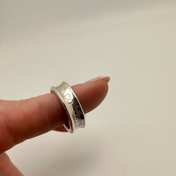 TIFFANY & CO. (Sz 6.5 US) 1837 Silver T&Co. 925 Thick Band Ring - Picture 3 of 13